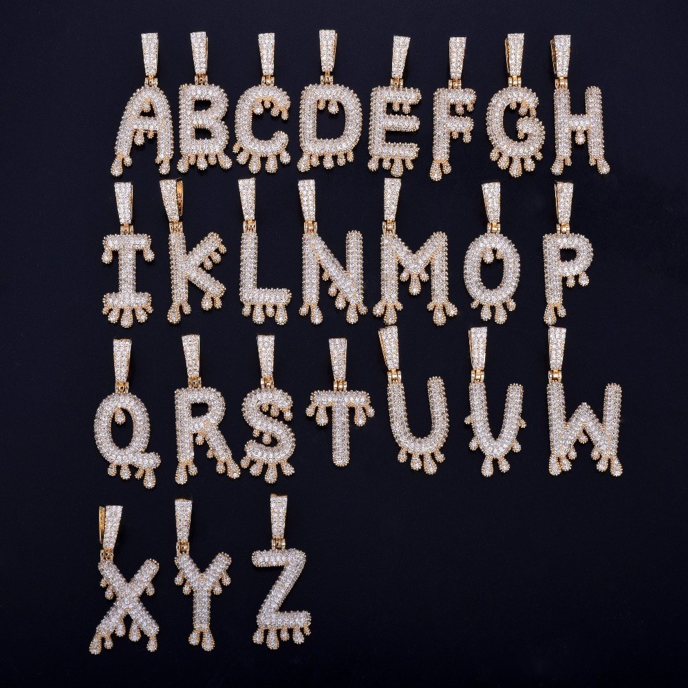 Custom Dripping Bubble Letter Necklace